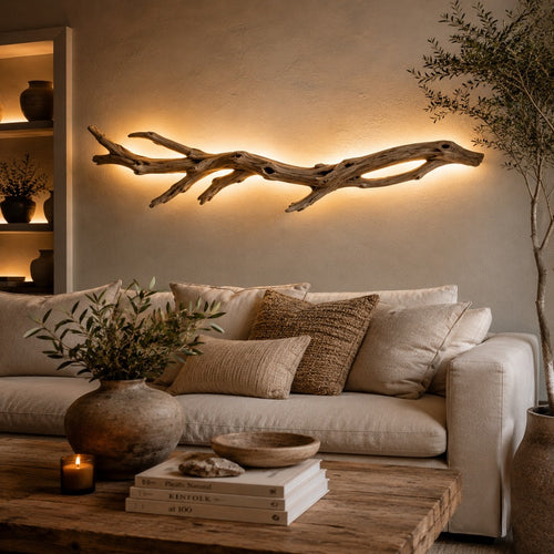 Elegant driftwood sculpture showcasing natural beauty and refined design, perfect for sophisticated home decor.
