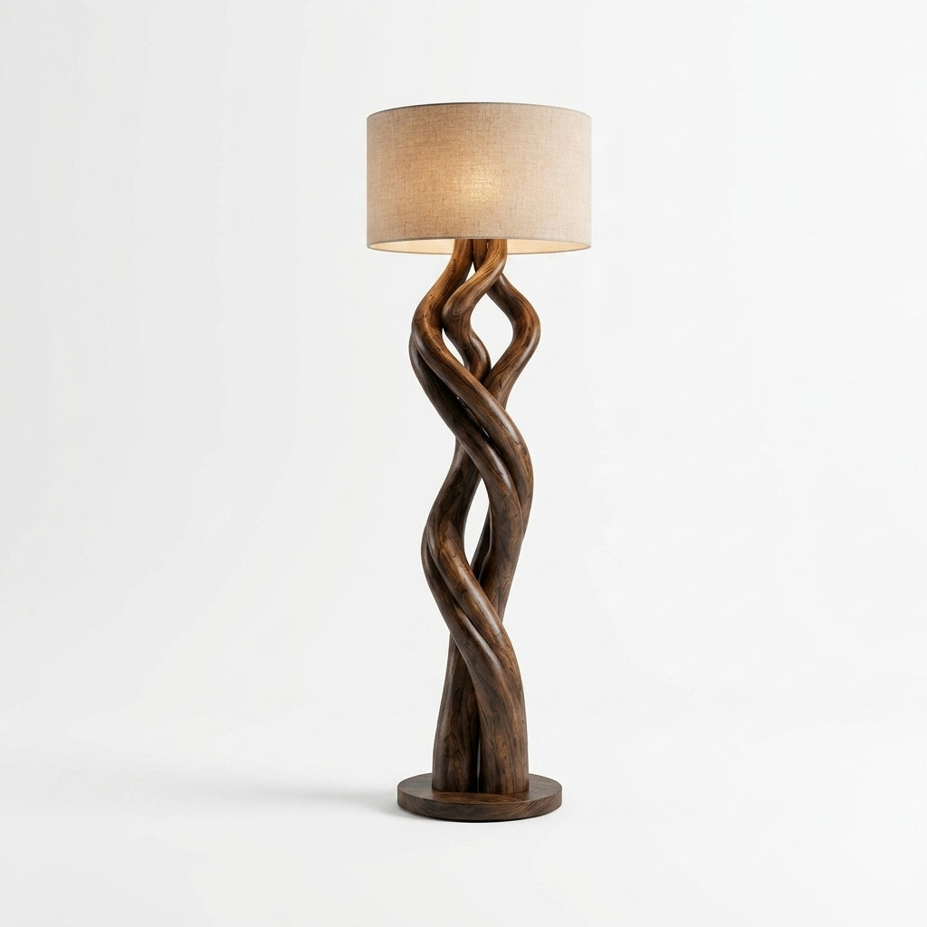 Elegant wooden lamp showcasing natural craftsmanship and warm lighting, perfect for classic interior decor