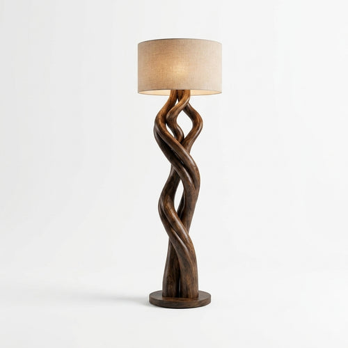 Elegant wooden lamp showcasing natural craftsmanship and warm lighting, perfect for classic interior decor