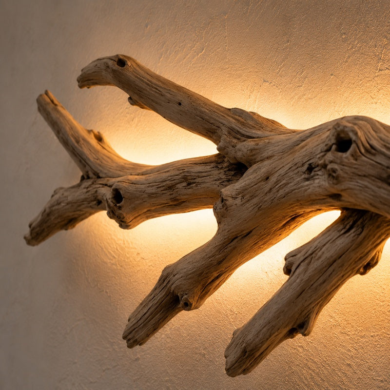 Elegant driftwood sculpture showcasing natural beauty and refined design, perfect for sophisticated home decor.